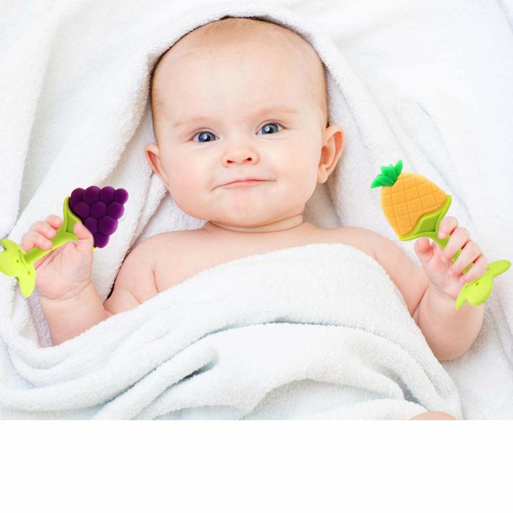 Baby Teething Toys 6 Packs Bpa Free Silicone Baby Teethers  Freezer Safe Organic Infant Teething Toys Soft & Textured For Natural Brain Development  |  Teethers All Toys Teethers