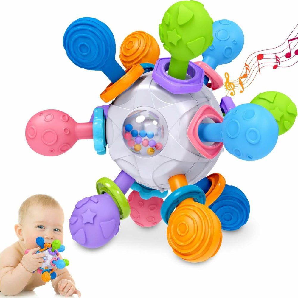 Baby Teething Toys For 0-6 6-12 Months Ages 0-2  Tummy Time Montessori Toys For Babies 0 3 6 9 12 18 Months  Newborn Infant Rattles Chew Sensory Toys  Baby Shower Gifts For Boys Girls  |  Teethers All Toys Teethers