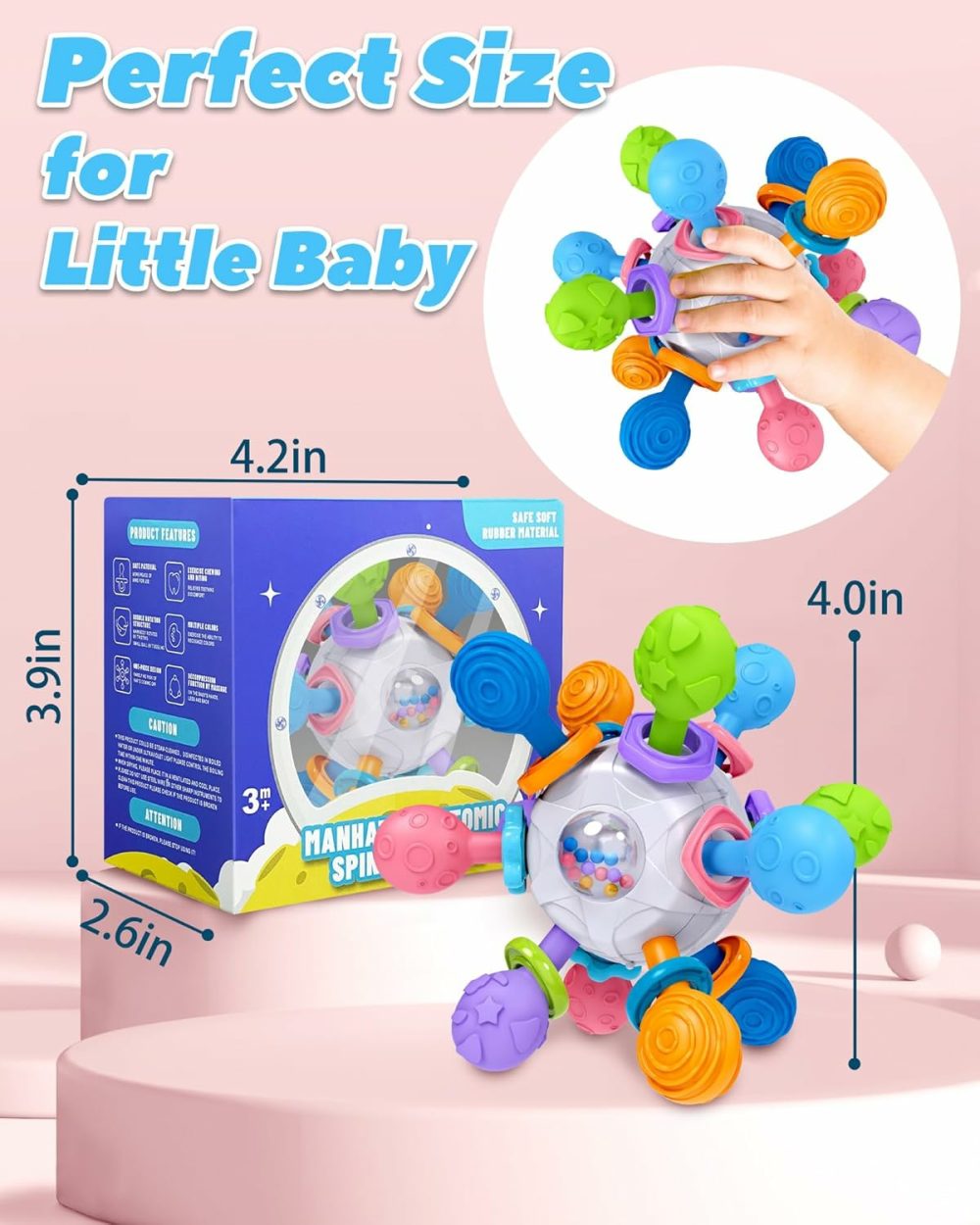 Baby Teething Toys For 0-6 6-12 Months Ages 0-2  Tummy Time Montessori Toys For Babies 0 3 6 9 12 18 Months  Newborn Infant Rattles Chew Sensory Toys  Baby Shower Gifts For Boys Girls  |  Teethers All Toys Teethers