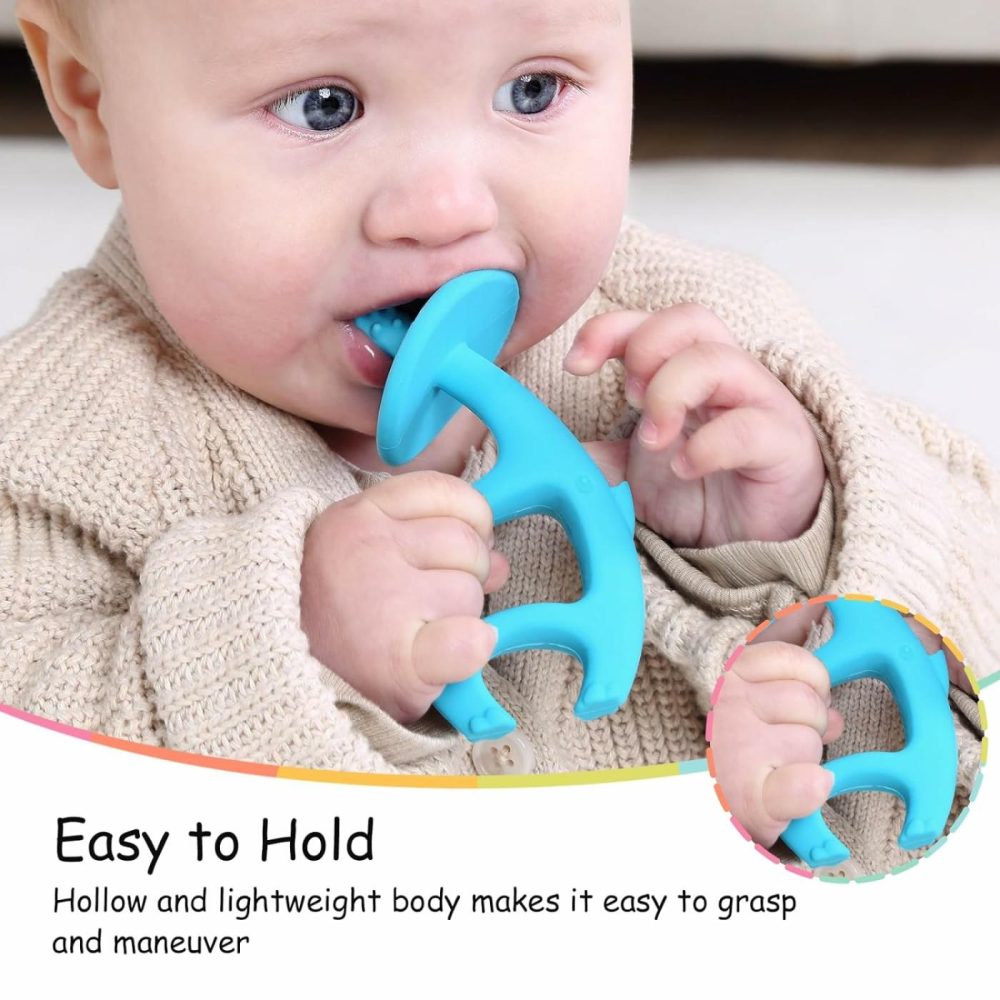 Baby Teething Toys For Babies 3-12 Months With Attachment To Clip   Elephant Baby Teether Toys 6 Month Old  Soft Silicone Infant Chew Toy 9 Months Teething Relief  Ideal Newborn Gifts  Blue  |  Teethers All Toys Blue