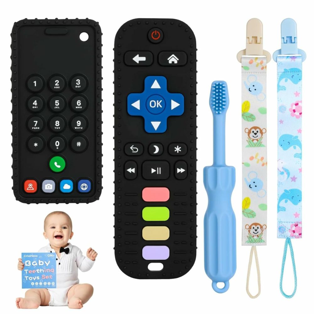 Baby Teething Toys  Remote Control Shape Teething Toys  Cell Phone Teether For Babies  Toy Chew For Babies 3-24 Months  Bpa Free & Refrigerator Safe  |  Teethers All Toys Teethers