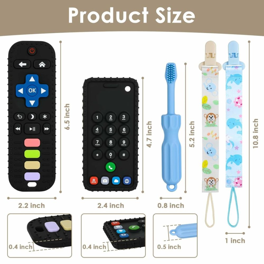 Baby Teething Toys  Remote Control Shape Teething Toys  Cell Phone Teether For Babies  Toy Chew For Babies 3-24 Months  Bpa Free & Refrigerator Safe  |  Teethers All Toys Teethers