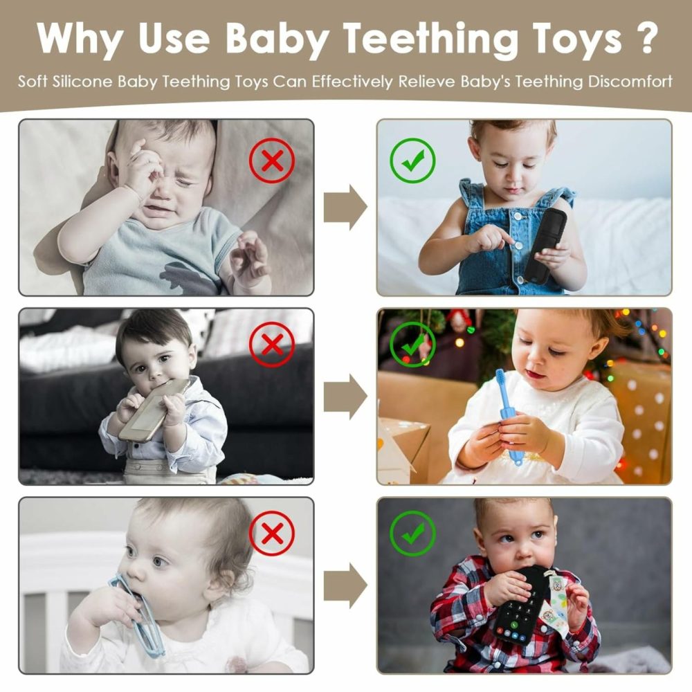 Baby Teething Toys  Remote Control Shape Teething Toys  Cell Phone Teether For Babies  Toy Chew For Babies 3-24 Months  Bpa Free & Refrigerator Safe  |  Teethers All Toys Teethers