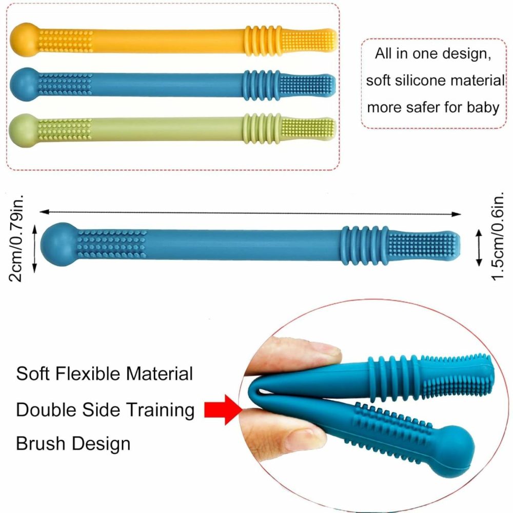 Baby Teething Toys Sensory Toys For Autistic Adhd  Spd  Oral Motor Children  Teething Straws Sticks  Baby Boy Girl Gitfs Package For 3 6 12 36 Months Baby Teether  |  Teethers All Toys Blue