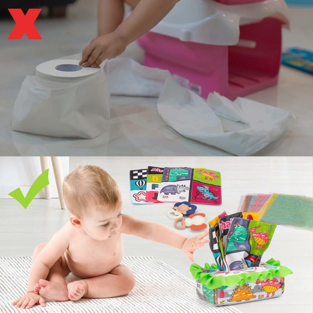 Baby Tissue Box Toy 6 To 12 Months,Montessori Toys For Babies 6-12 Months,Tissue Box Sensory Toys With Teething For Newborn Toddlers Infants Early Learning Toys Boys Girls Gifts  |  Sorting & Stacking Toys All Toys Sorting & Stacking Toys