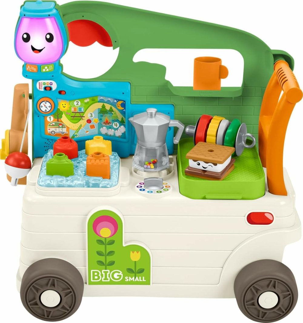 Baby To Toddler Toy Laugh & Learn 3-In-1 On-The-Go Camper Walker & Activity Center With Smart Stages For Ages 9+ Months​  Tan/Green  |  Electronic Early Development Toys All Toys Electronic Early Development Toys