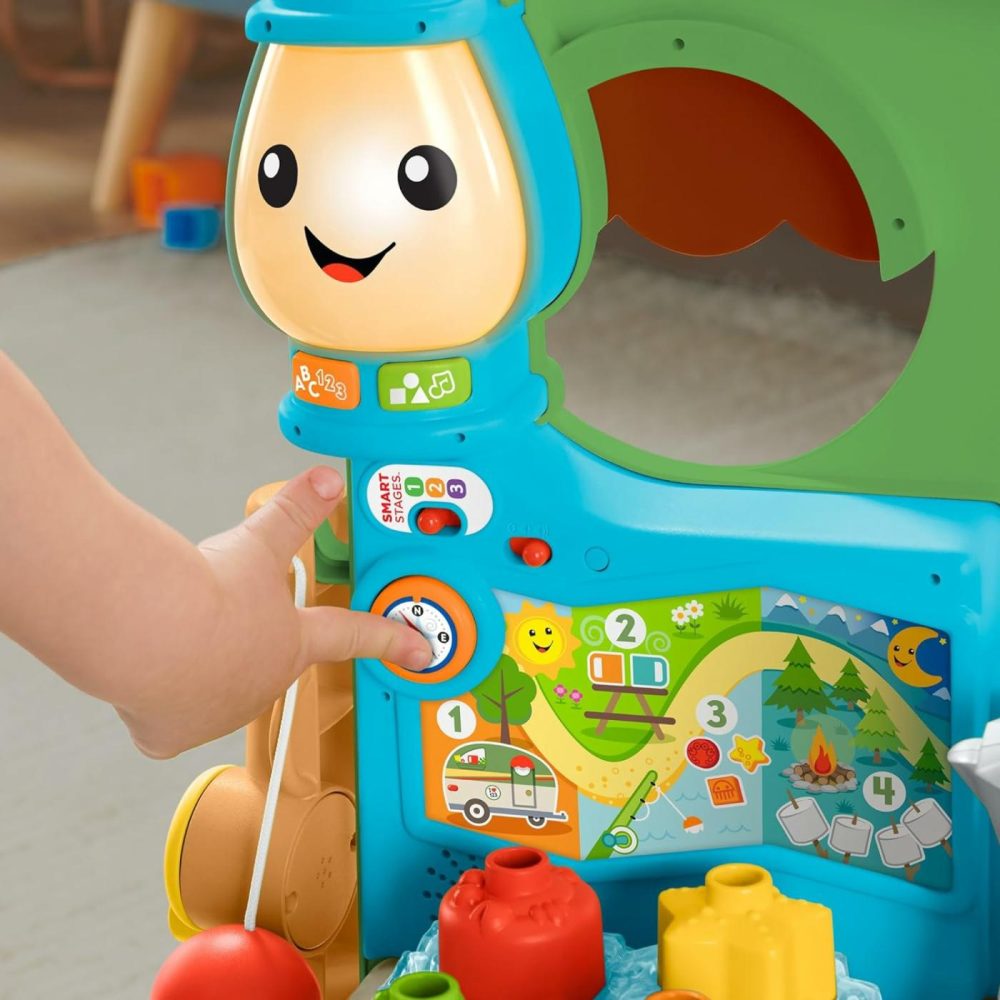 Baby To Toddler Toy Laugh & Learn 3-In-1 On-The-Go Camper Walker & Activity Center With Smart Stages For Ages 9+ Months​  Tan/Green  |  Electronic Early Development Toys All Toys Electronic Early Development Toys