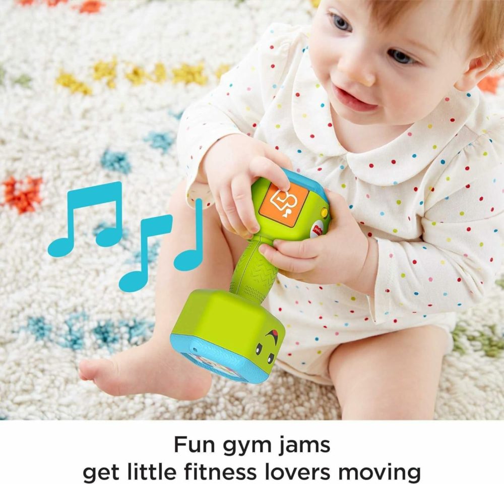 Baby & Toddler Toy Laugh & Learn Countin’ Reps Dumbbell Rattle With Learning Lights & Music For Infants Ages 6+ Months​  |  Electronic Early Development Toys All Toys Electronic Early Development Toys