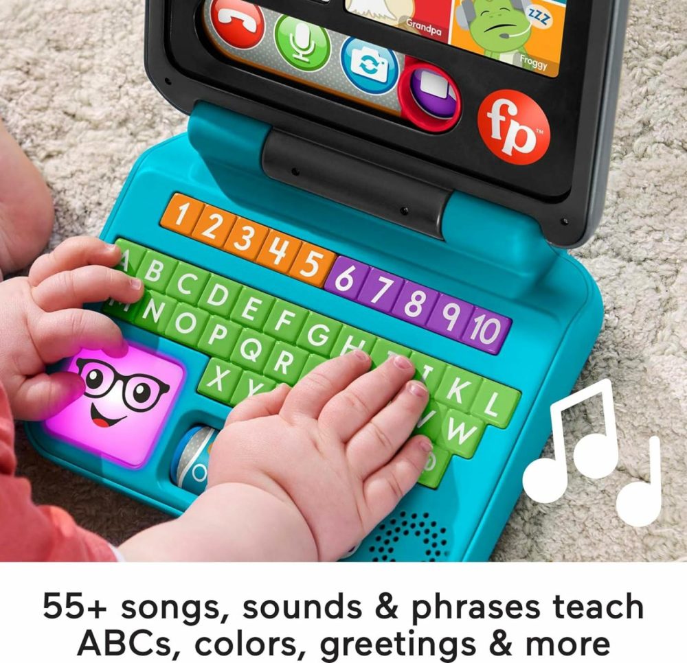 Baby & Toddler Toy Laugh & Learn Let’s Connect Laptop Pretend Computer With Smart Stages For Infants Ages 6+ Months​  |  Musical Toys All Toys