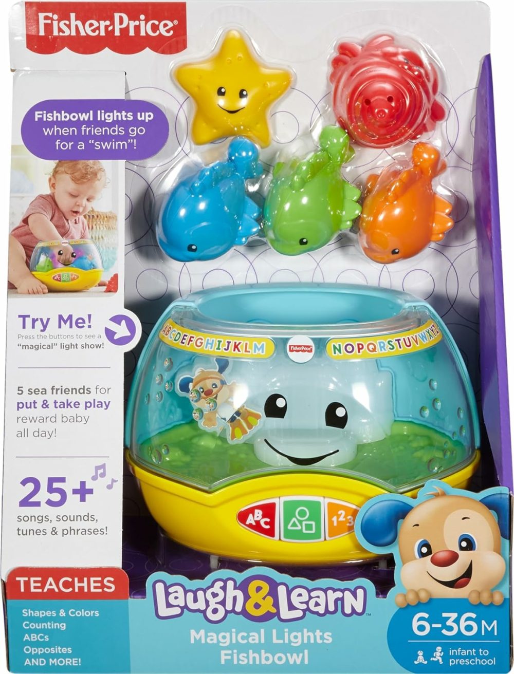 Baby & Toddler Toy Laugh & Learn Magical Lights Fishbowl With Smart Stages Learning Content For Infants Ages 6+ Months  |  Musical Toys All Toys