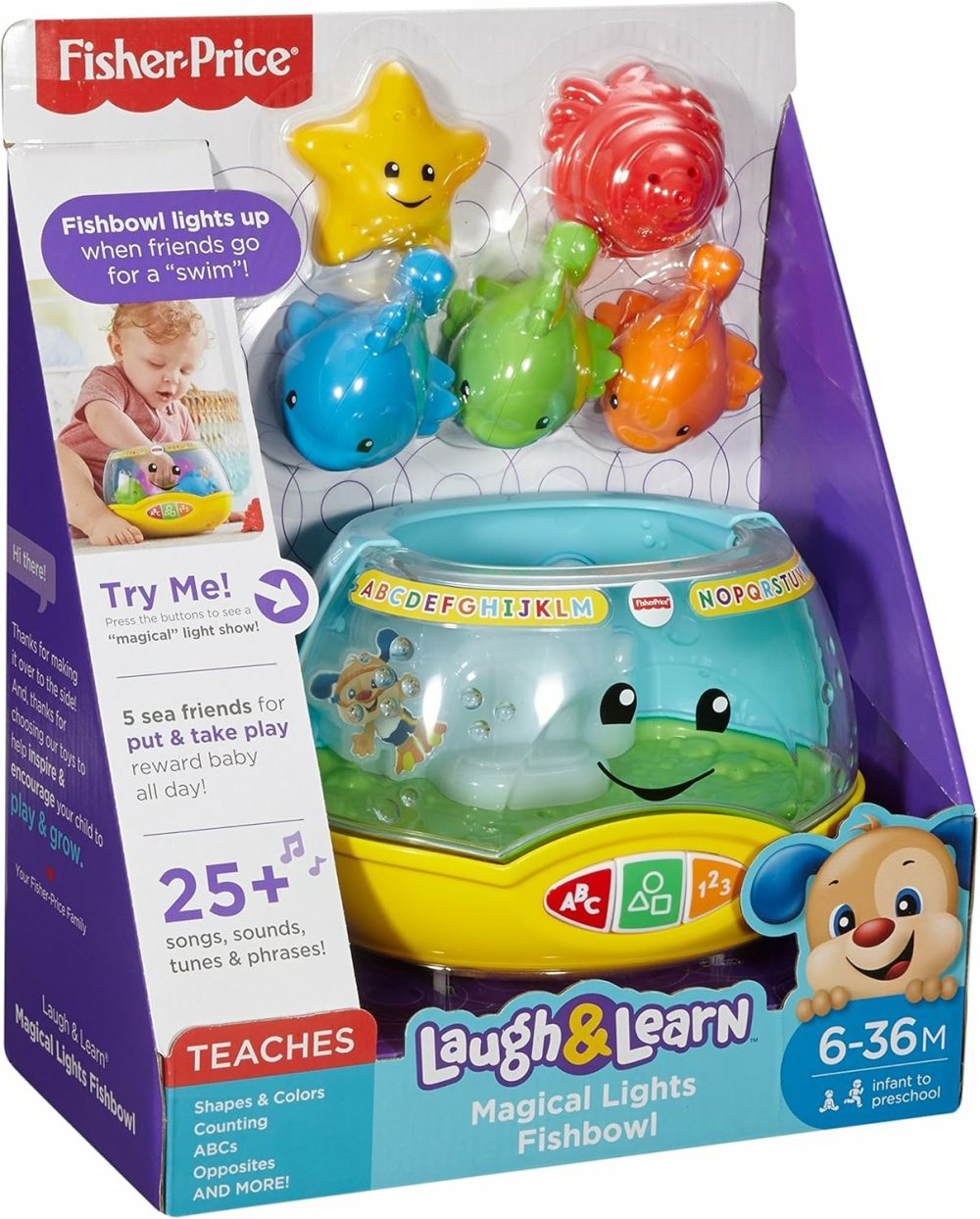 Baby & Toddler Toy Laugh & Learn Magical Lights Fishbowl With Smart Stages Learning Content For Infants Ages 6+ Months  |  Musical Toys All Toys