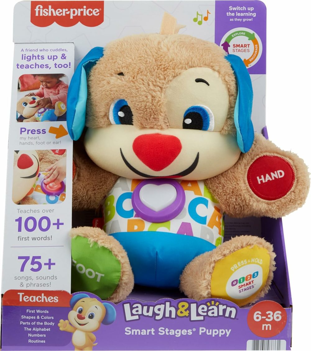 Baby & Toddler Toy Laugh & Learn Smart Stages Puppy Musical Plush With Lights & Phrases For Infants Ages 6+ Months  |  Electronic Early Development Toys All Toys Electronic Early Development Toys