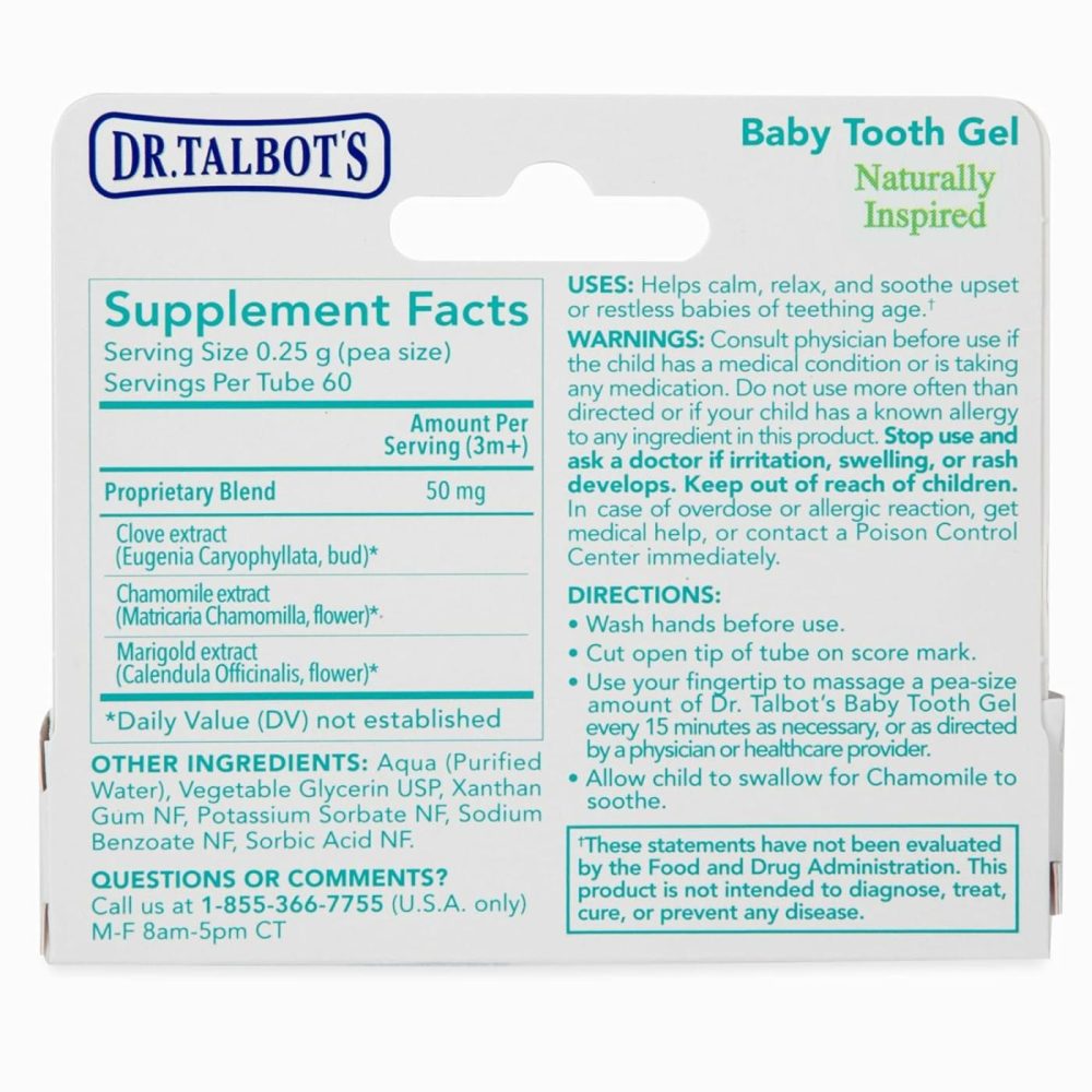 Baby Tooth Gel For Sore Gums  Naturally Inspired  .53 Oz  Benzocaine Free  Belladonna Free  |  Teethers All Toys Teethers