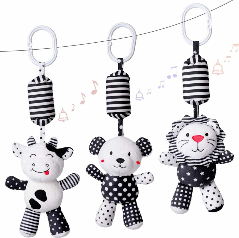 Baby Toy Cartoon Animal Stuffed Hanging Rattle Toys  Baby Bed Crib Car Seat Travel Stroller Soft Plush Toys With Wind Chimes  Best Birthday Gift For Newborn 0-18 Month  |  Car Seat & Stroller Toys All Toys Car Seat & Stroller Toys