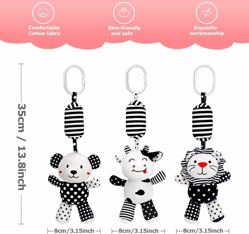 Baby Toy Cartoon Animal Stuffed Hanging Rattle Toys  Baby Bed Crib Car Seat Travel Stroller Soft Plush Toys With Wind Chimes  Best Birthday Gift For Newborn 0-18 Month  |  Car Seat & Stroller Toys All Toys Car Seat & Stroller Toys