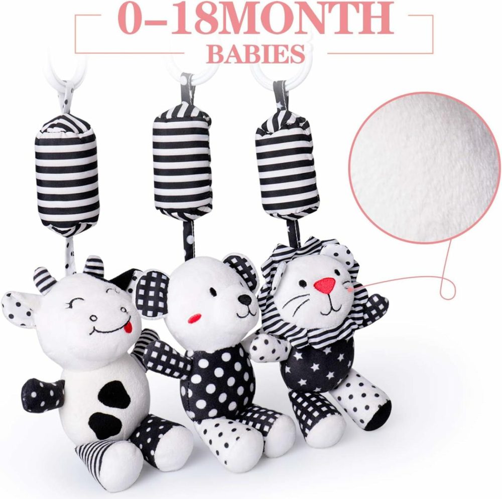 Baby Toy Cartoon Animal Stuffed Hanging Rattle Toys  Baby Bed Crib Car Seat Travel Stroller Soft Plush Toys With Wind Chimes  Best Birthday Gift For Newborn 0-18 Month  |  Car Seat & Stroller Toys All Toys Car Seat & Stroller Toys