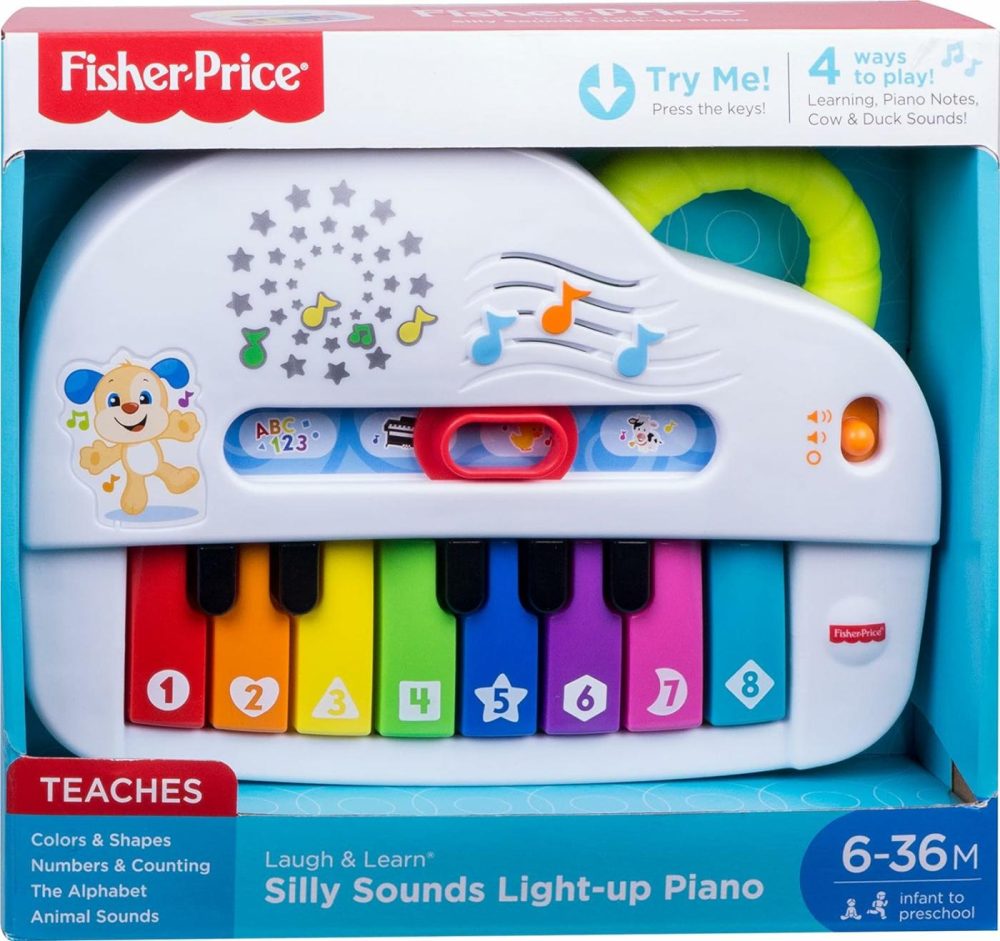 Baby Toy Laugh & Learn Silly Sounds Light-Up Piano Musical Instrument With Learning Songs For Infants Ages 6+ Months​  |  Electronic Early Development Toys All Toys Electronic Early Development Toys