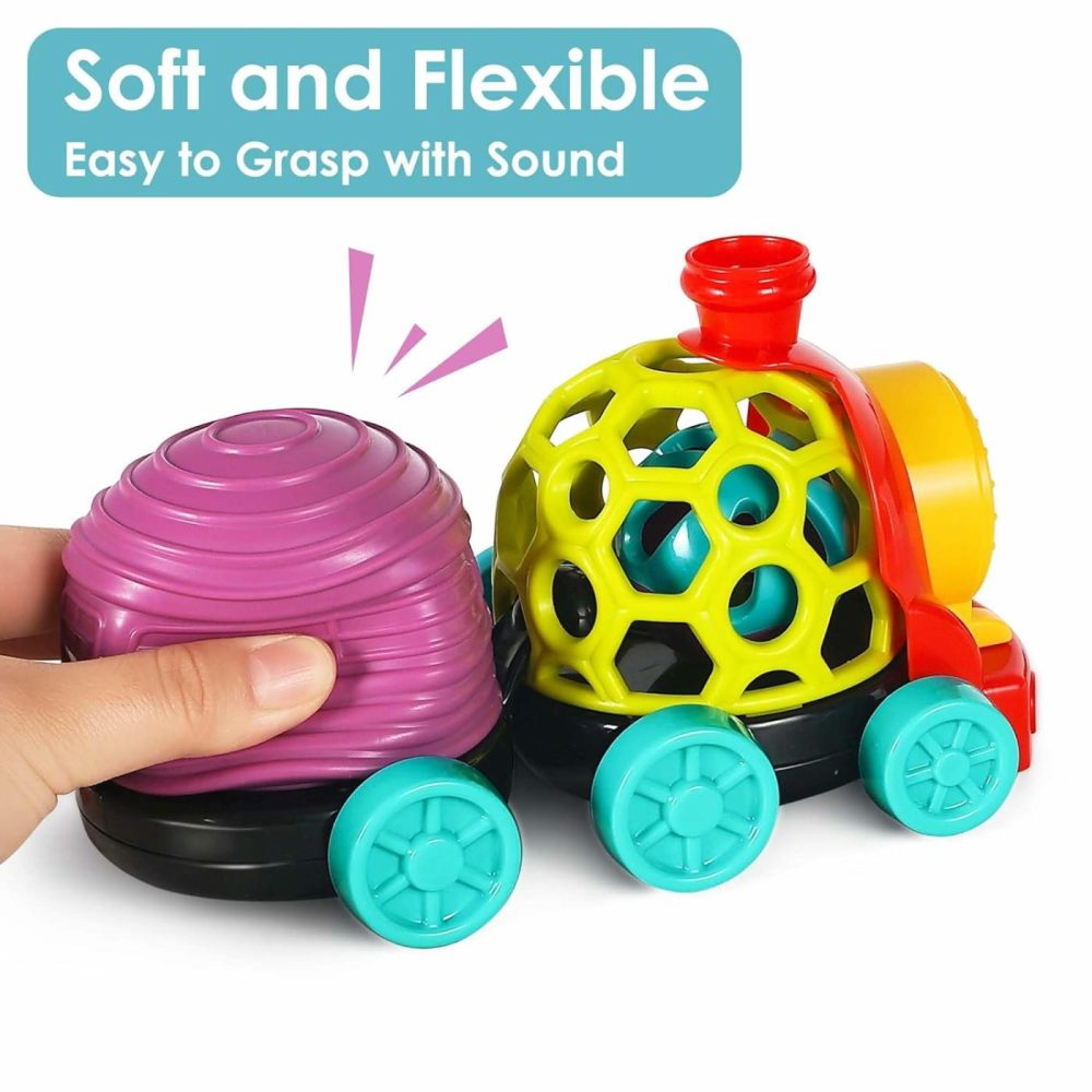 Baby Toy Train  Infant Soft Cars For 6-12 Month Boy  Musical Push N Go Truck  Toddler Sensory Ball Rattle  Development Grasp Babies Birthday Gift 7 8 9 10 18 Month 1 2 Year Old Girl  |  Rattles & Plush Rings All Toys Rattles & Plush Rings