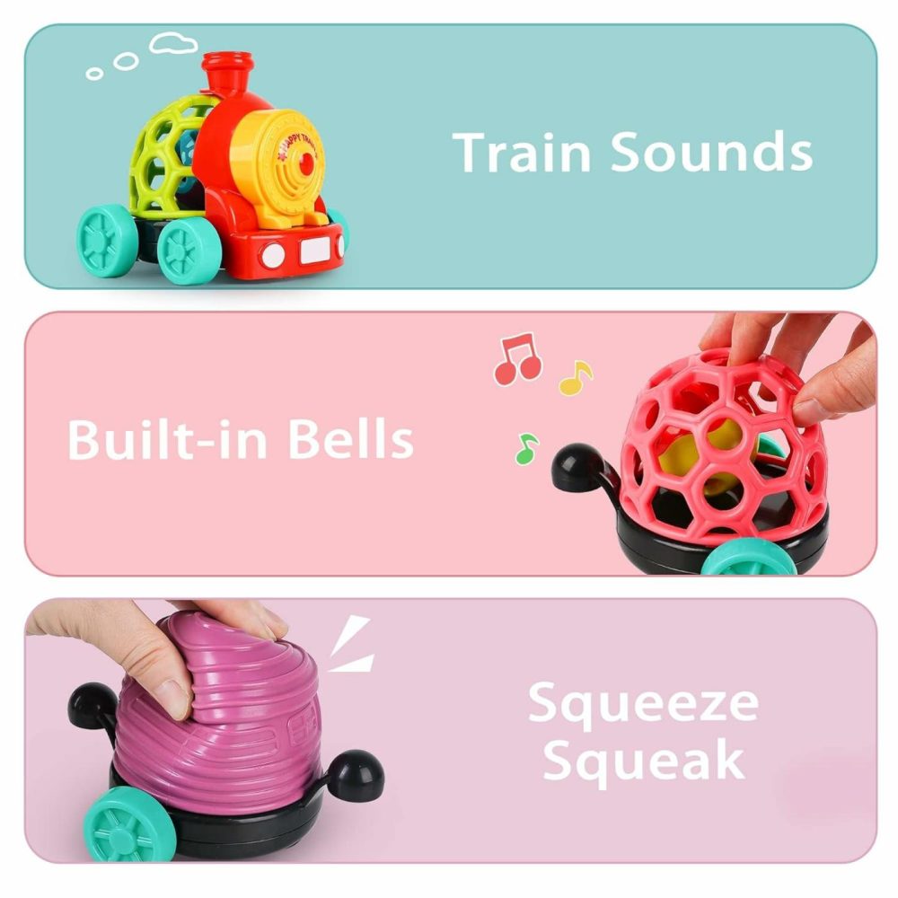 Baby Toy Train  Infant Soft Cars For 6-12 Month Boy  Musical Push N Go Truck  Toddler Sensory Ball Rattle  Development Grasp Babies Birthday Gift 7 8 9 10 18 Month 1 2 Year Old Girl  |  Rattles & Plush Rings All Toys Rattles & Plush Rings