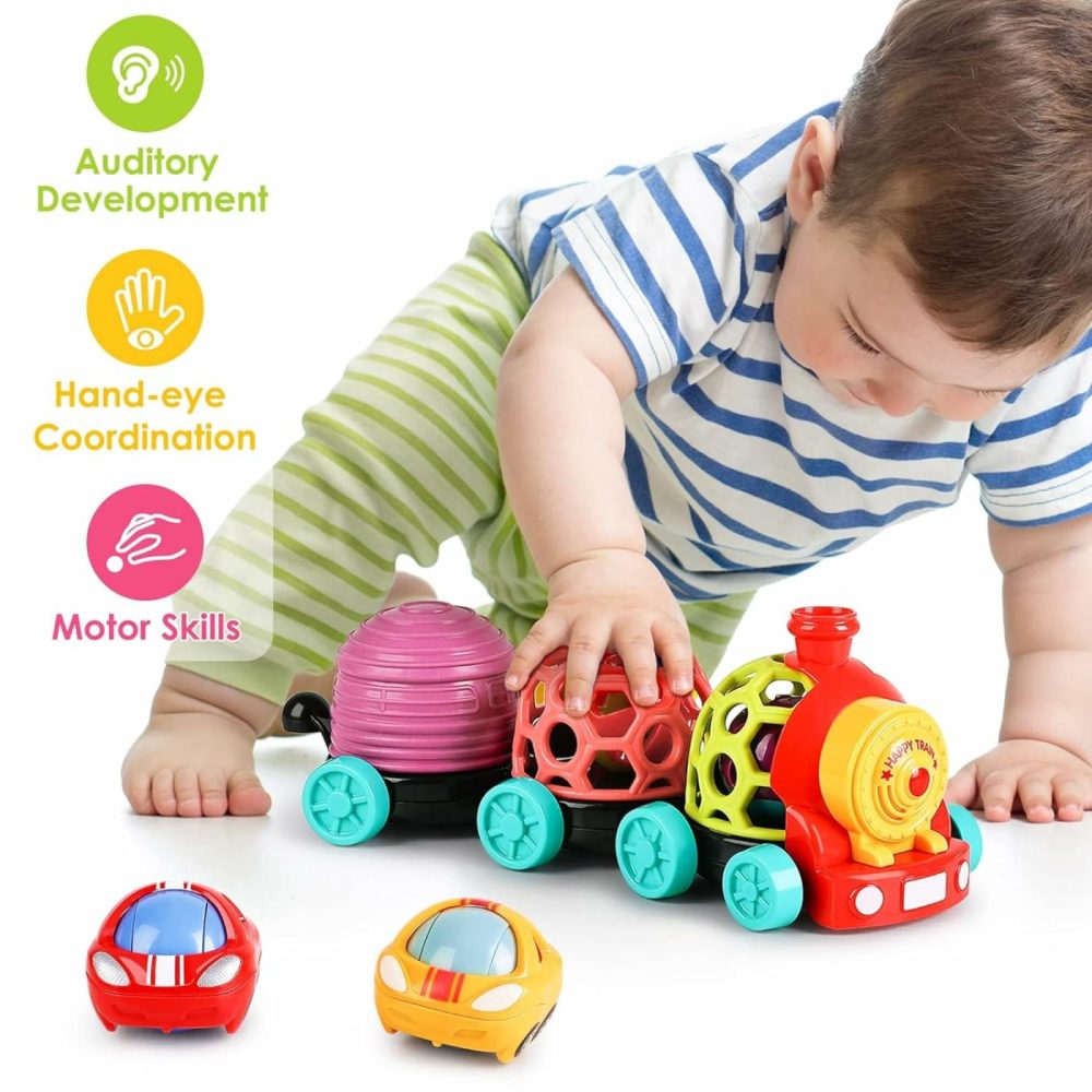 Baby Toy Train  Infant Soft Cars For 6-12 Month Boy  Musical Push N Go Truck  Toddler Sensory Ball Rattle  Development Grasp Babies Birthday Gift 7 8 9 10 18 Month 1 2 Year Old Girl  |  Rattles & Plush Rings All Toys Rattles & Plush Rings