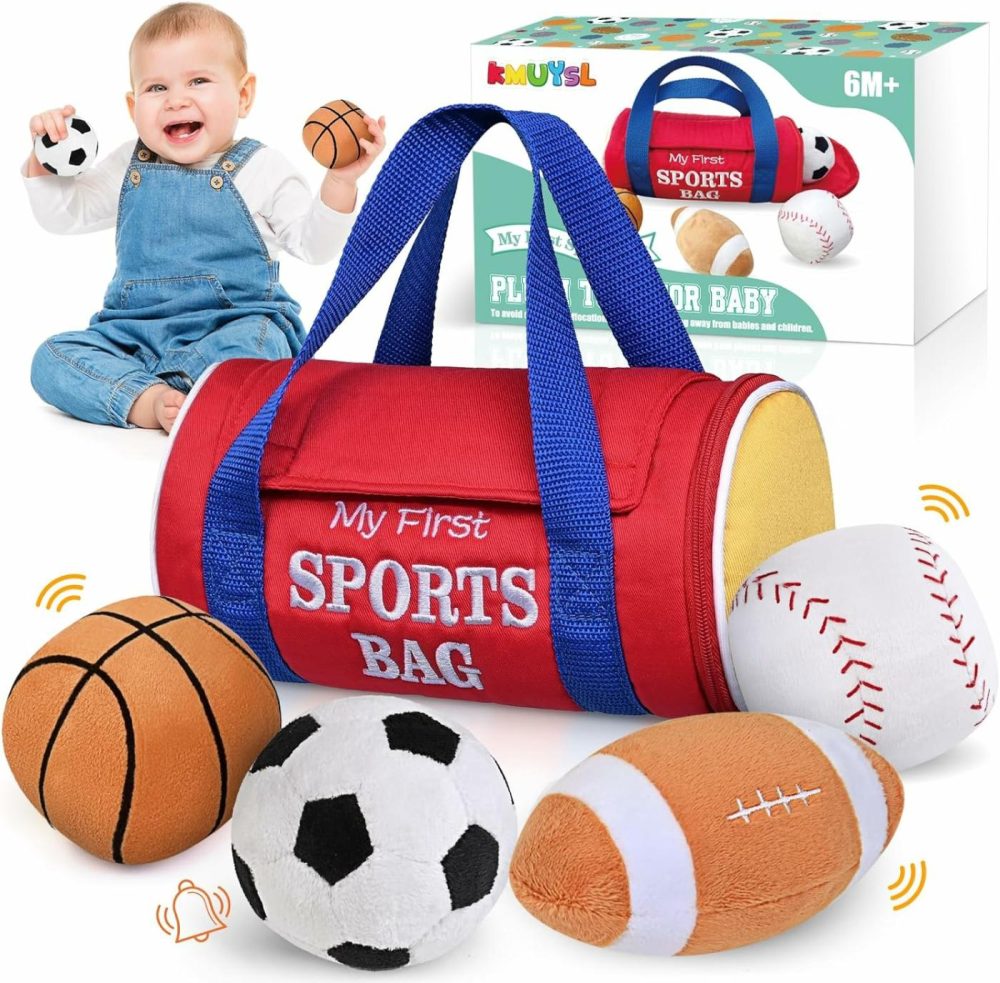 Baby Toys 0-12 Months  My First Sports Bag Plush Toy – 4 Sensory Balls Soft Toys With Crinkle  Rattles For 0-3-6-9-12 Month Newborn Infant  1St Birthday For Babies Boys Girls Age 1+  |  Rattles & Plush Rings All Toys Rattles & Plush Rings