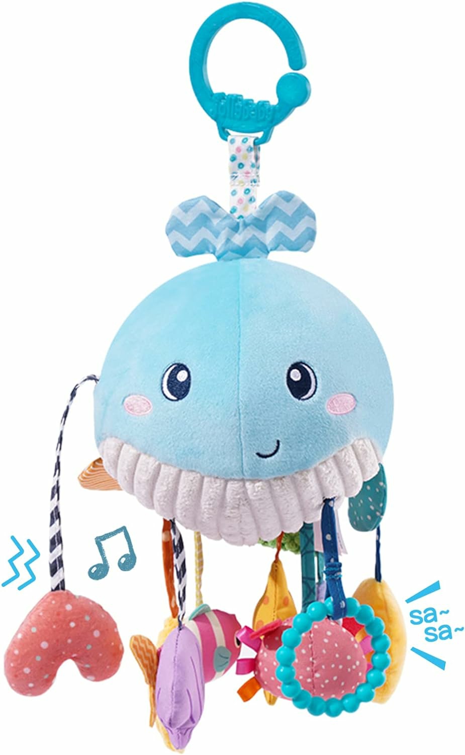 Baby Toys 0-6-12-18 Months For Stroller Crib Gym Or Car Seat  Plush Pull String Whale Hanging Toy With Teether Rattle & Squeaker  Montessori Sensory Toys For Toddlers  Baby Boy Girl Gifts  |  Car Seat & Stroller Toys All Toys Car Seat & Stroller Toys