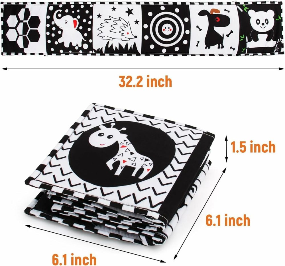 Baby Toys 0-6 Months  Black And White High Contrast Sensory Newborn Toys  Baby Soft Book For Early Education  Infant Tummy Time Toys  Baby Newborn Essentials Must Haves  |  Rattles & Plush Rings All Toys Rattles & Plush Rings