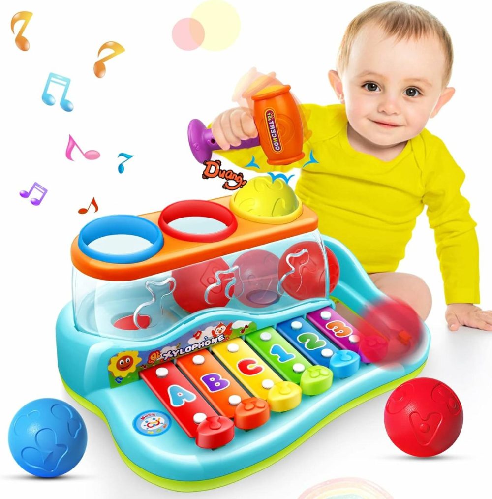 Baby Toys 12-18 Months Hammer Pounding Xylophone Kids Gifts For 1 2 3+ Year Old Boys Girls  Early Educational With Music Balls  Christmas Birthday Toys For 6 To 12 Months  |  Hammering & Pounding Toys All Toys Hammering & Pounding Toys