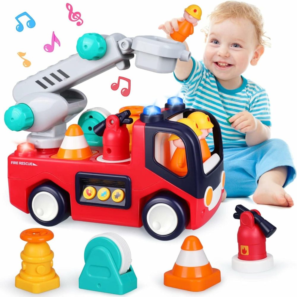 Baby Toys 12-18 Months Musical Fire Truck Toys For 1 Year Old Boys Girls Early Educational Learning Toy With Firefighting Tools/Music/Light Baby Toy Cars For 1 2 3 Year Old Boy Birthday Gifts  |  Musical Toys All Toys