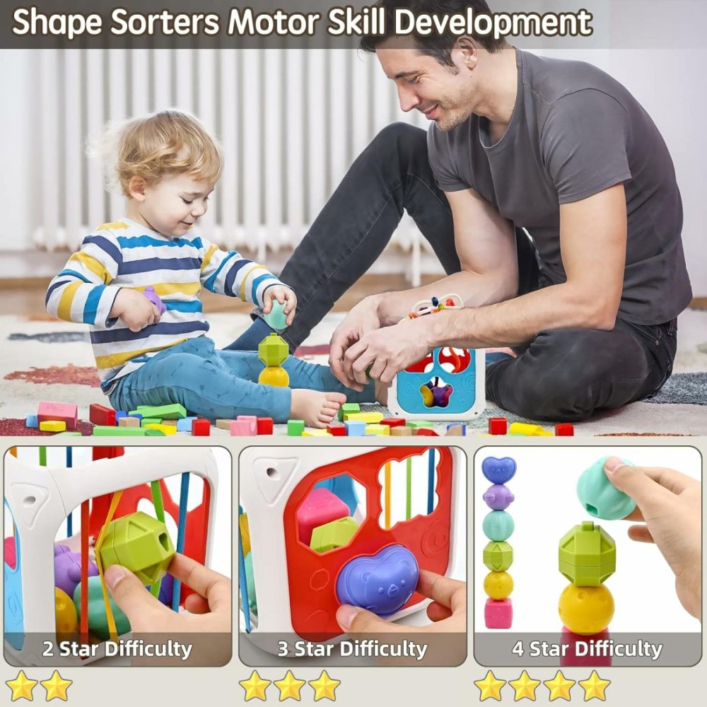 Baby Toys 12 18 Months  Sensory Montessori Toys For 1 2 Year Old Boy Girl Gifts  7 In 1 Multifunction Educational Toys With Shape Sorter Stacking Blocks For Toddlers Birthday Gifts  |  Sorting & Stacking Toys All Toys Sorting & Stacking Toys