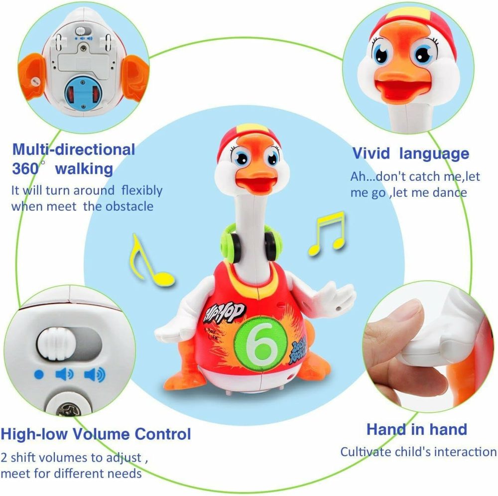 Baby Toys 18 Months Hip-Hop Goose Early Education Kids Toys For 2 3+ Year Old Boys Girls Music/Walking/Flashing Lights/Dancing Toddlers Christmas Birthday Gifts (Random Color)  |  Musical Toys All Toys