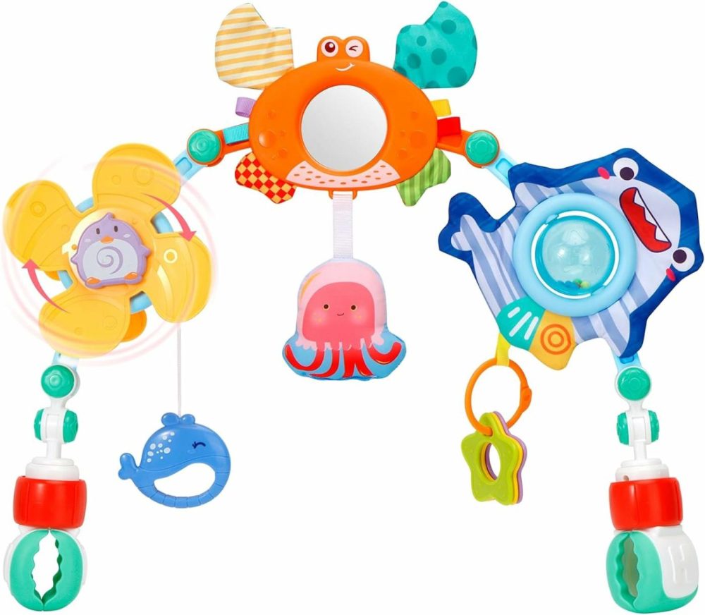 Baby Toys 3-6 Months  Baby Stroller Arch Toy- Infant Car Seat Toys For Babies 0-6 Months  Adjustable Montessori Toys Crib Bouncer Bassinet Activity Toys For Boy Girl 3 6 9 12 18 Months  |  Car Seat & Stroller Toys All Toys Blue