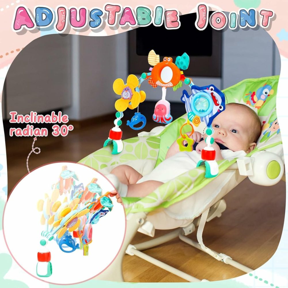 Baby Toys 3-6 Months  Baby Stroller Arch Toy- Infant Car Seat Toys For Babies 0-6 Months  Adjustable Montessori Toys Crib Bouncer Bassinet Activity Toys For Boy Girl 3 6 9 12 18 Months  |  Car Seat & Stroller Toys All Toys Blue