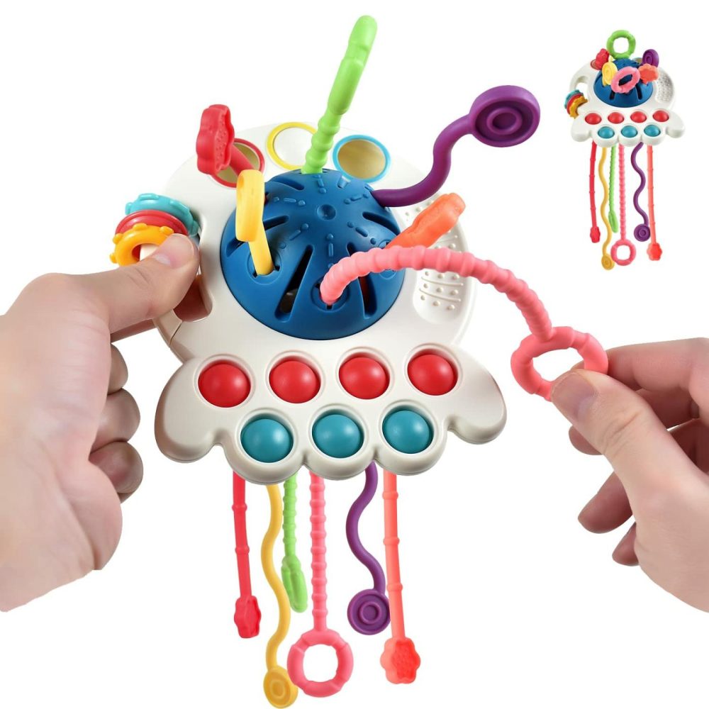 Baby Toys 6-12-18 Months Baby Sensory Toys Silicone Pull String Toys Montessori Toys For Toddlers  |  Push & Pull Toys All Toys Push & Pull Toys