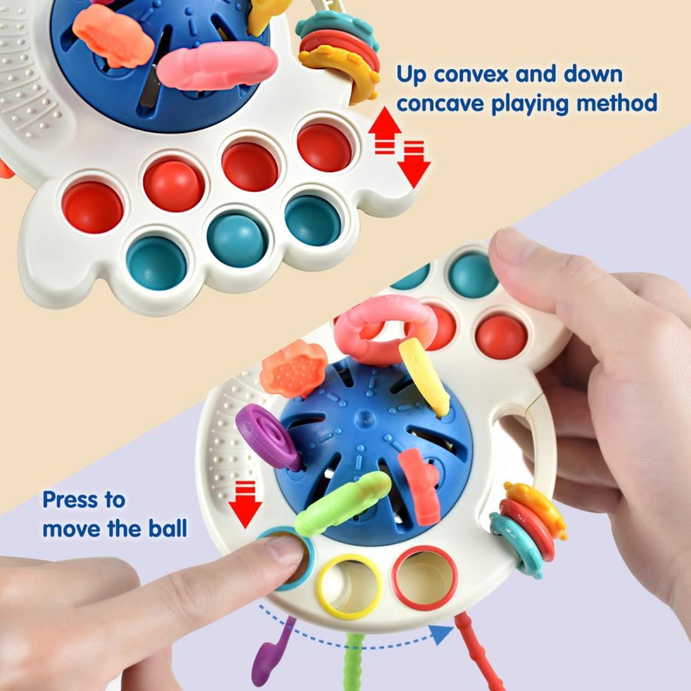 Baby Toys 6-12-18 Months Baby Sensory Toys Silicone Pull String Toys Montessori Toys For Toddlers  |  Push & Pull Toys All Toys Push & Pull Toys