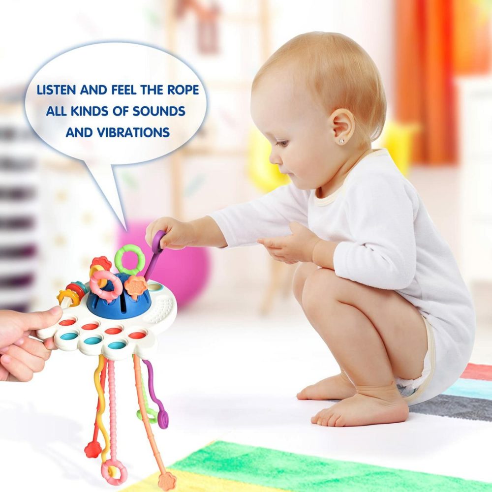 Baby Toys 6-12-18 Months Baby Sensory Toys Silicone Pull String Toys Montessori Toys For Toddlers  |  Push & Pull Toys All Toys Push & Pull Toys