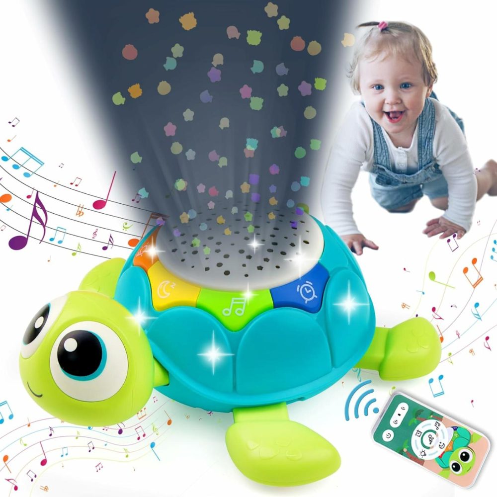 Baby Toys 6-12 Months  5 In 1 Musical Projector Turtle Crawling Toys Tummy Time Infant Baby Toys 0-3 3-6 7 8 9 12-18 Months 1 Year Old Boy Toys Girl Toys Birthday Gift  |  Musical Toys All Toys