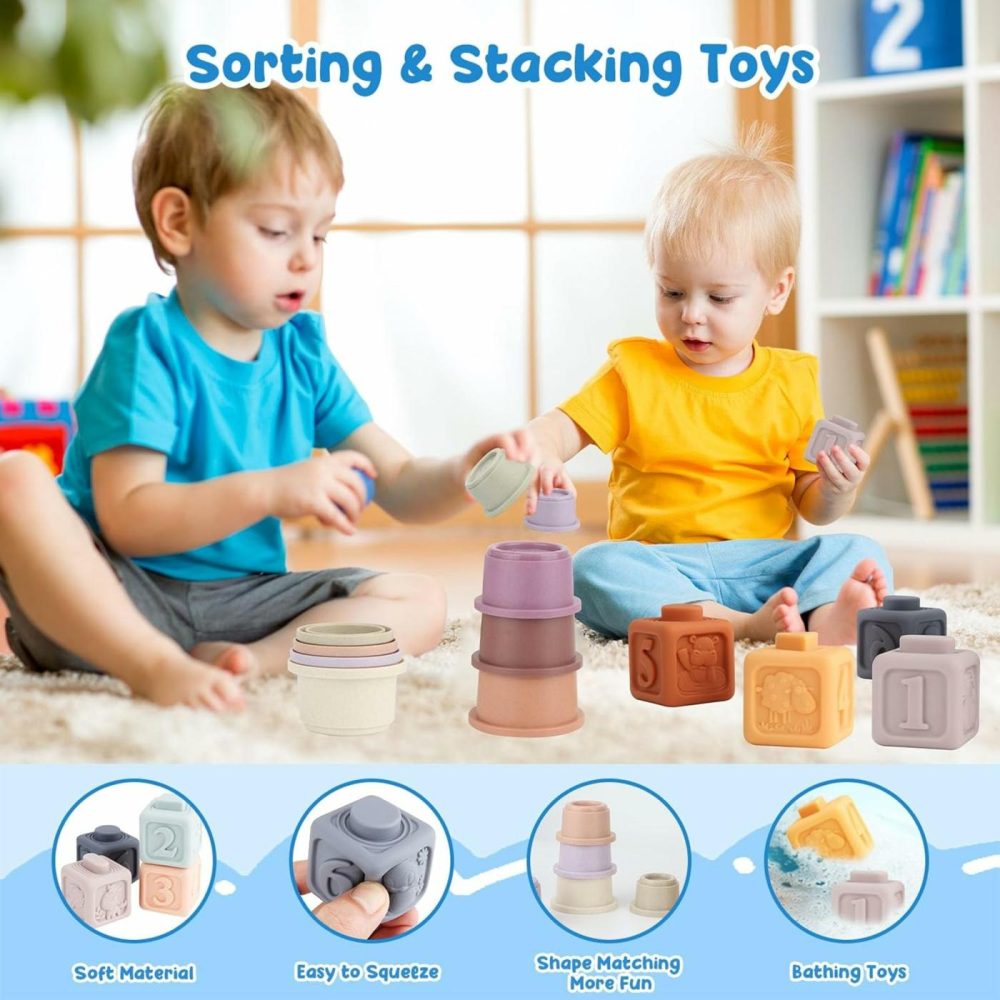 Baby Toys 6-12 Months  5 In 1 Toddler Montessori Toys 1-3  Sensory Bin  Baby Stacking Toys  Spinner Toys  Stacking Cups  Pull String Toy Baby Gifts For Boys Girls 3 6 9 12 18+ Months  |  Sorting & Stacking Toys All Toys Sorting & Stacking Toys