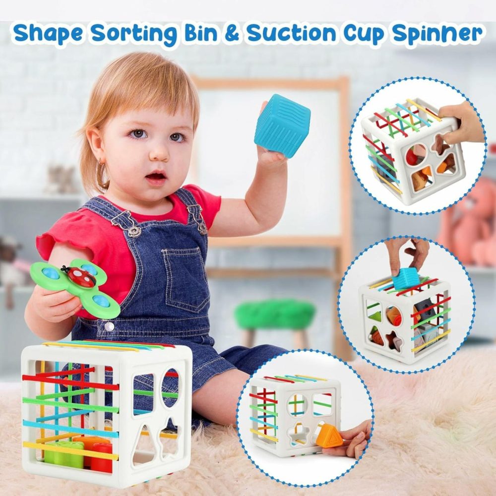 Baby Toys 6-12 Months  5 In 1 Toddler Montessori Toys 1-3  Sensory Bin  Baby Stacking Toys  Spinner Toys  Stacking Cups  Pull String Toy Baby Gifts For Boys Girls 3 6 9 12 18+ Months  |  Sorting & Stacking Toys All Toys Sorting & Stacking Toys