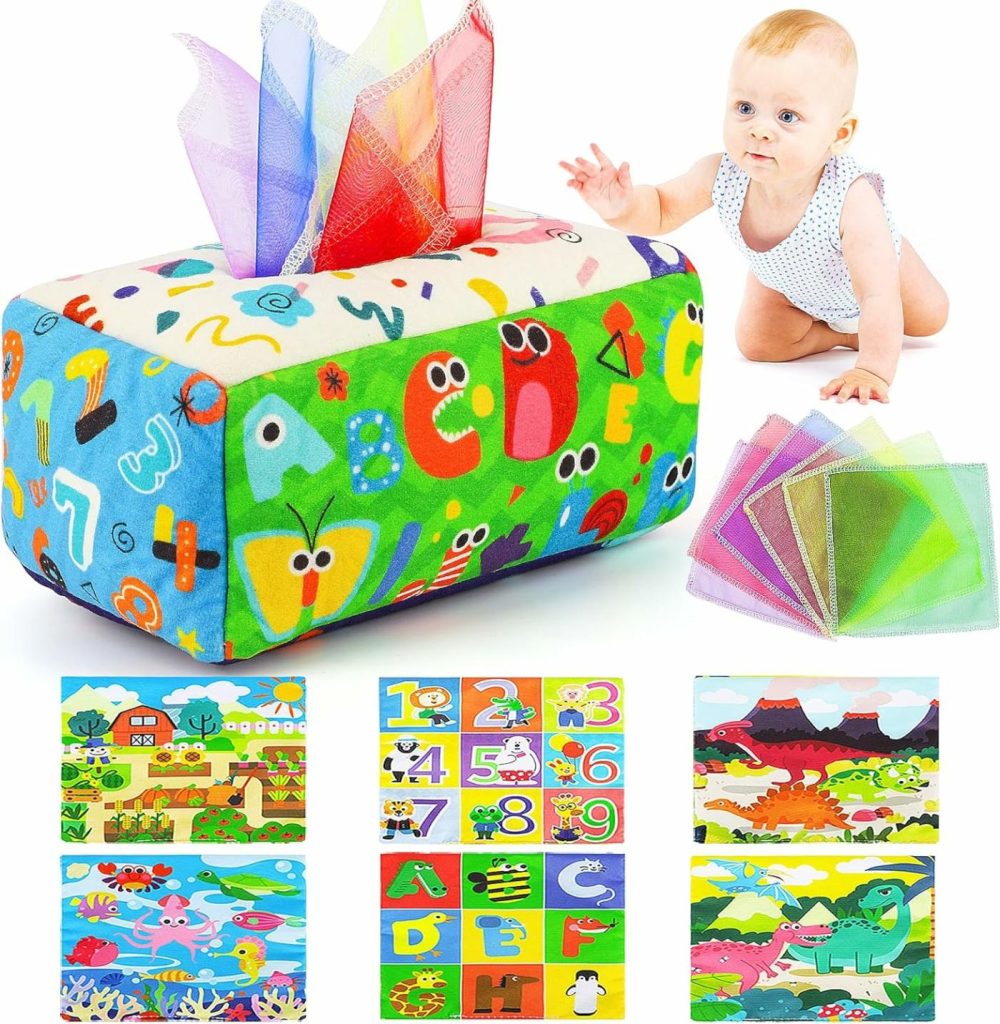 Baby Toys 6-12 Months  Baby Tissue Box Toy  Montessori Toys For Babies  Toys For 1 Year Old Boy Girl  Soft Crinkle Sensory Toys For Infant Toddlers  Stocking Stuffers  Baby Boy Girl Gifts  |  Musical Toys All Toys