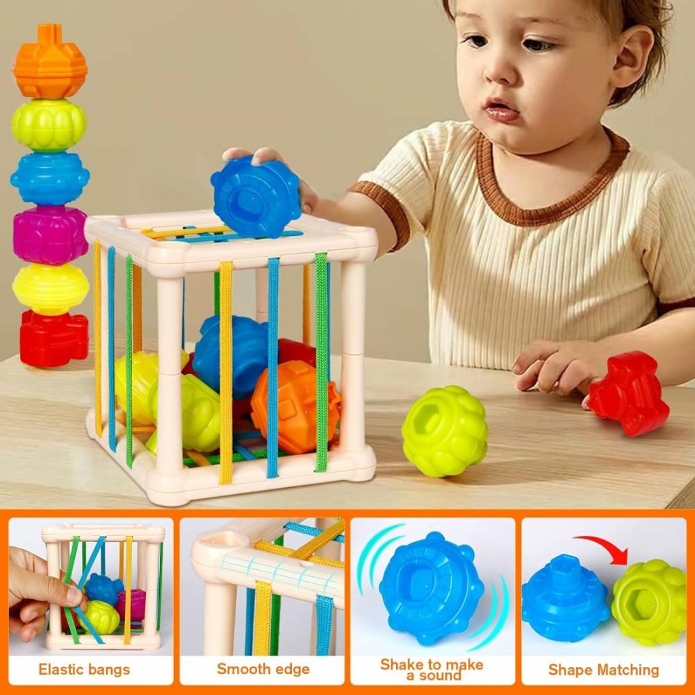 Baby Toys 6-12 Months  Montessori Toys For 1 Year Old  Silicone Pull String Teething Toys  Shape Sorter Bin Sensory Toys  5 In 1 Infant Toys  Stacking Rings & Cups  Toddler Suction Cup Spinner Toy  |  Sorting & Stacking Toys All Toys Sorting & Stacking Toys