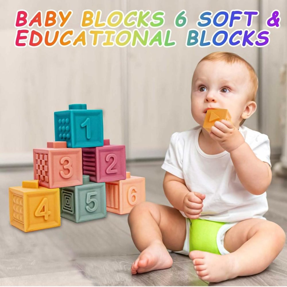 Baby Toys 6-12 Months  Montessori Toys For 1 Years Old  6-In-1 Set Infant Toys With Sensory Toys  Spinner Toys For Babies  Baby Blocks  Stacking Toys  Learning Toys Gifts For Toddler Newborn  32Pcs  |  Sorting & Stacking Toys All Toys Sorting & Stacking Toys