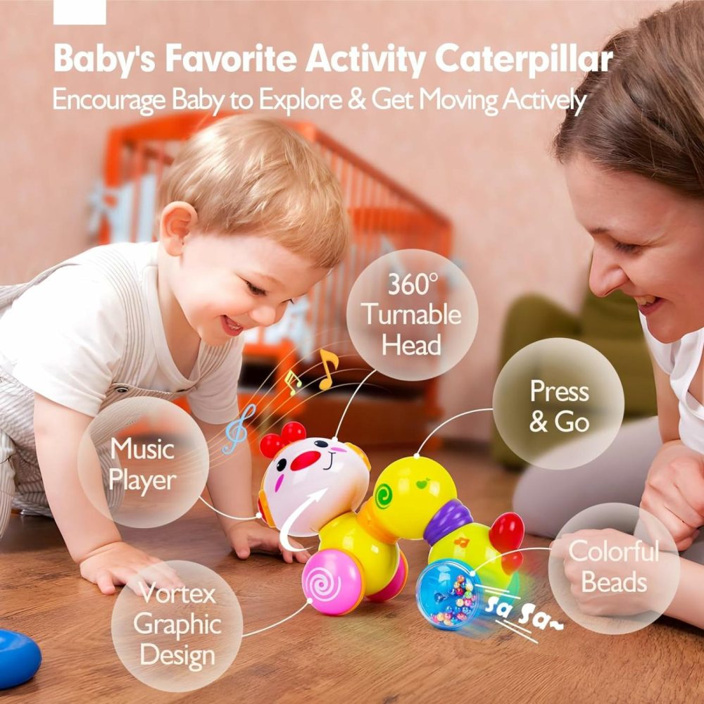 Baby Toys 6-12 Months+ – Musical  Light Up  Press And Go 6 Month Old Baby Toys 6 To 12 Months Crawling Toys For Babies Infant Tummy Time Toys 7 8 9 12+ Months Boy Girl Toys For 1 Year Gifts  |  Musical Toys All Toys