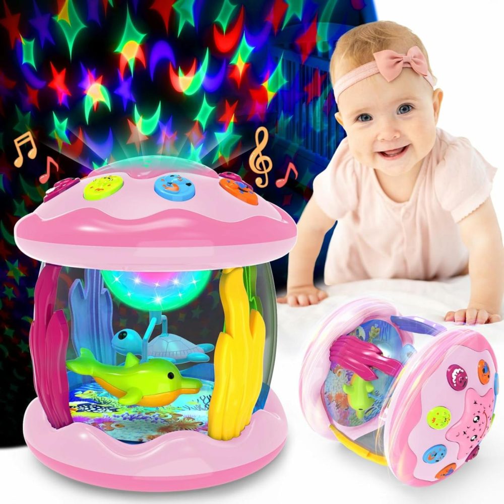 Baby Toys 6-12 Months – Musical Light Up Rotating Toys  Pink Ocean Projector For Infant 9-12-18 Month  Learning Visual & Hearing & Crawling Skill  Birthday Gifts For Toddler Boys Girls 1 2 3 Years Old  |  Musical Toys All Toys