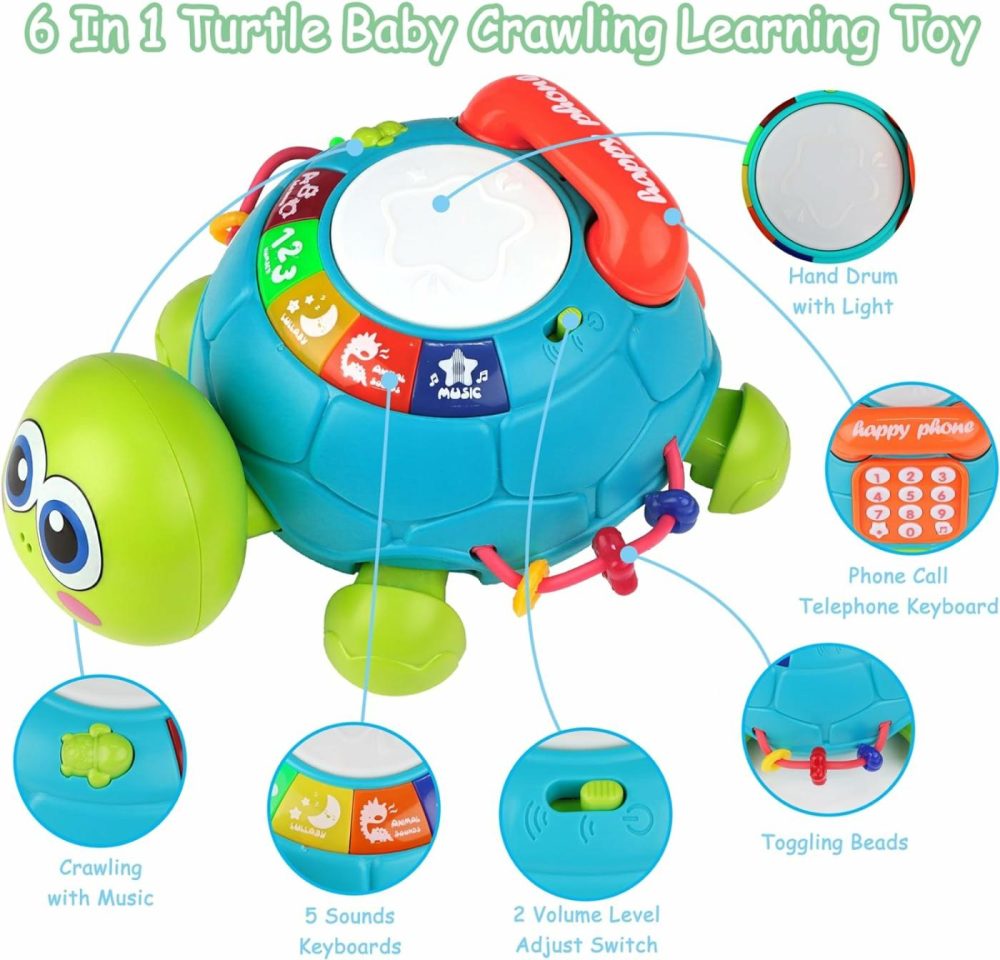 Baby Toys 6-12 Months  Musical Turtle Crawling Baby Toys 12-18 Months  Tummy Time Toys With Light & Sound  Infant Toys 0-3 3-6 6-18 Months Newborn Toys Birthday Toys For 1 2 Year Old Boy Girl  |  Musical Toys All Toys