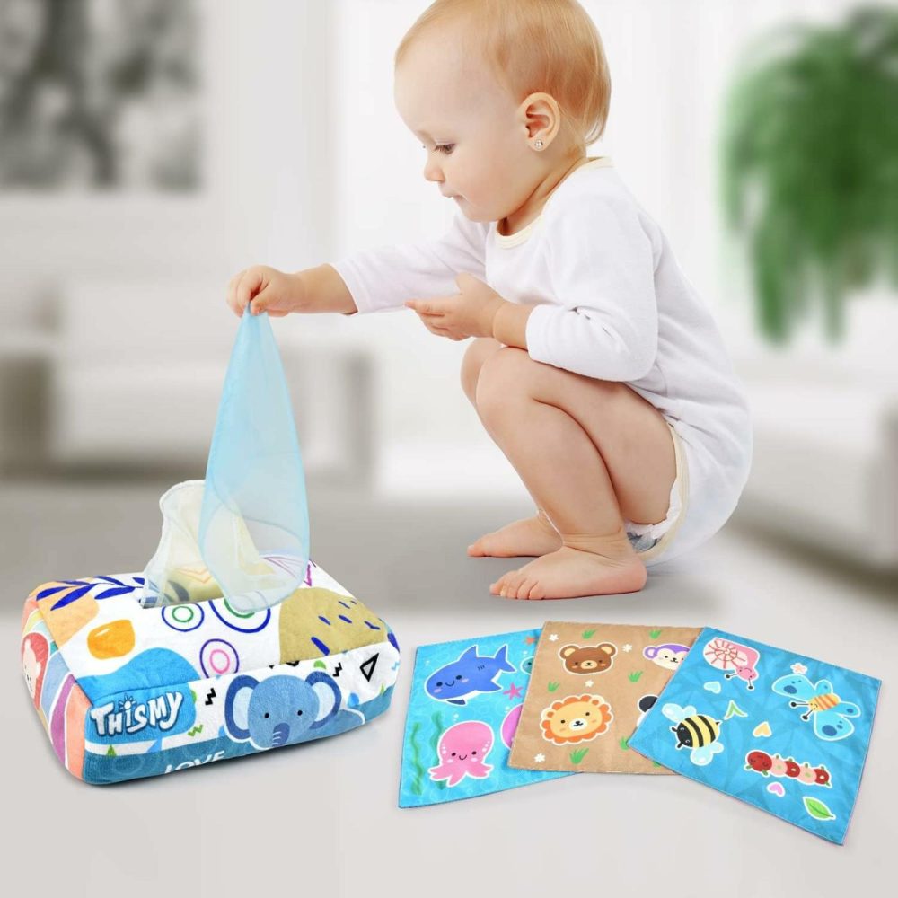 Baby Toys 6-12 Months Tissue Toy Montessori Toy For Babies 6-12 18 Months  Soft Contrast Crinkle Sensory Toys For Toddlers  |  Sorting & Stacking Toys All Toys Sorting & Stacking Toys