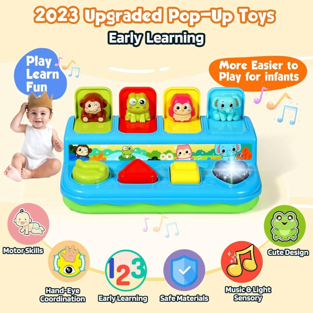 Baby Toys 6 To 12-18 Months  Music Light Pop Up Toys For Toddlers 1-3 Years Old Boys Girls Gifts  Cause And Effect Early Learning Infant Toys  |  Musical Toys All Toys Blue