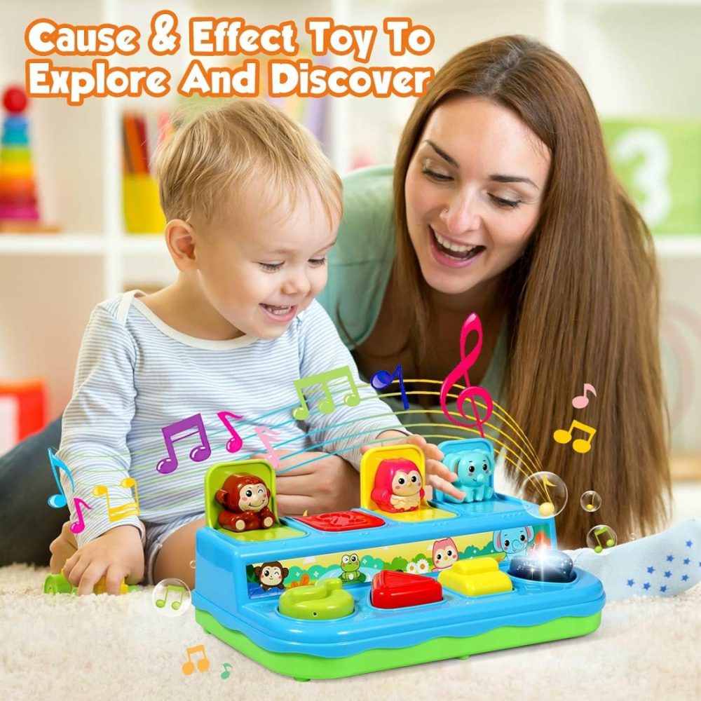 Baby Toys 6 To 12-18 Months  Music Light Pop Up Toys For Toddlers 1-3 Years Old Boys Girls Gifts  Cause And Effect Early Learning Infant Toys  |  Musical Toys All Toys Blue