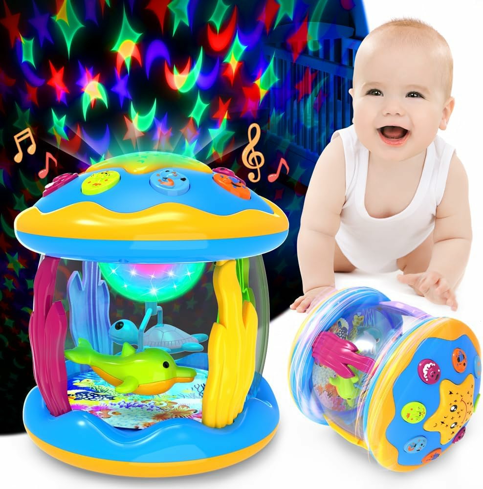 Baby Toys 6 To 12 Months – Musical Projector Rotating Light Up Toys  Tummy Time For Infant 12-18 Months  Learning Toys For Toddler 1 2 3 Years Old  Birthday Gifts For Boys Girls 0-3-6-9-12-18 Months  |  Musical Toys All Toys