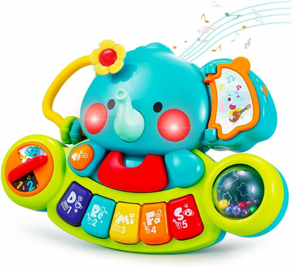 Baby Toys 6 To 12 Months Old Baby Piano Toys Infant Toys Elephant Light Up Music 9 Month Old Baby Toys 12-18 Months  Learning Birthday Gifts Toys For 1 Year Old Girl Boy  |  Musical Toys All Toys